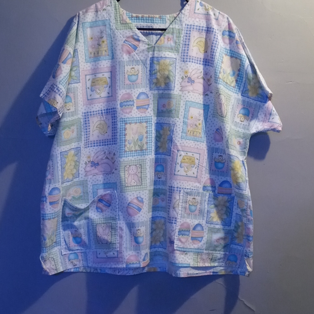 Hamdmade Easter Nurse Scrub Top